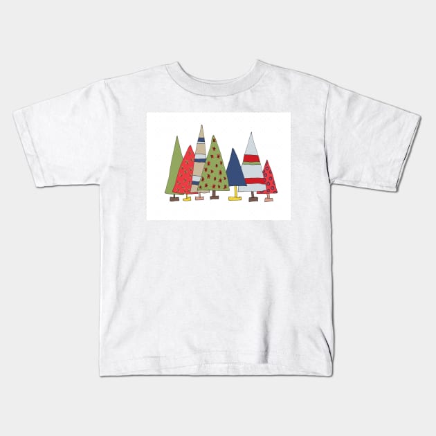 Decorated Christmas trees Kids T-Shirt by Jonesyinc
